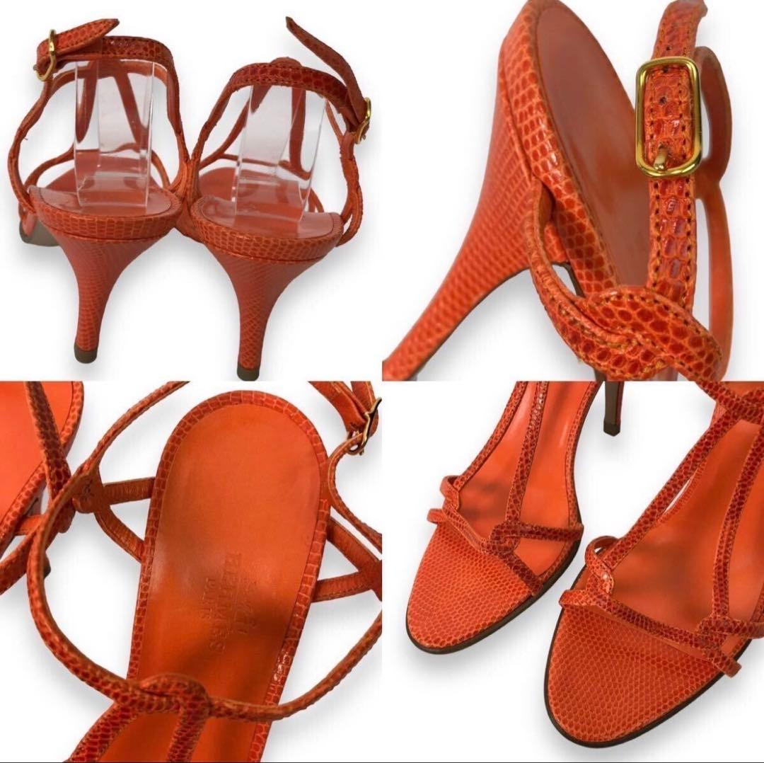 HERMES エルメス　リザードレザーストラップサンダル、ミュール35.5未使用