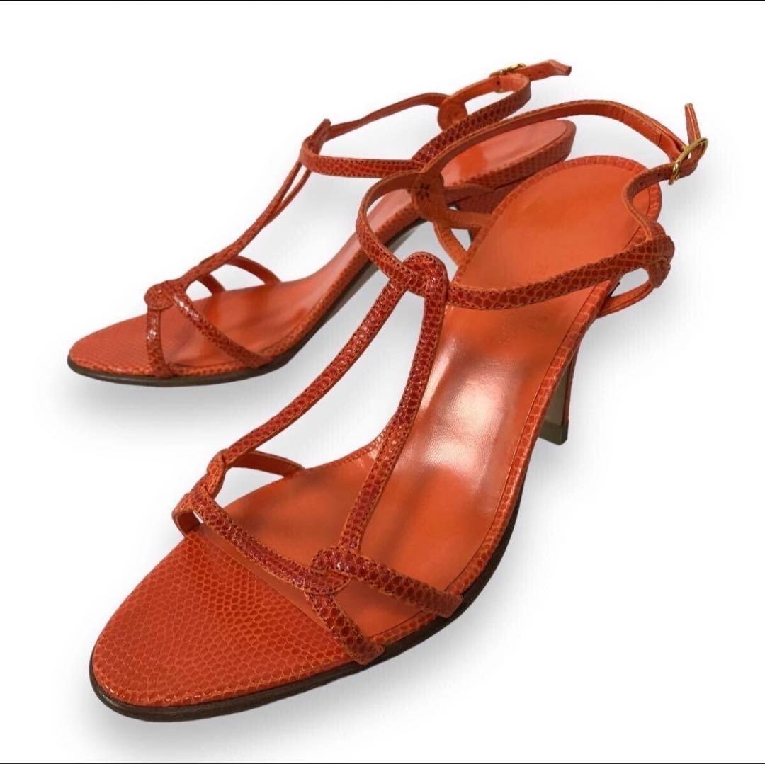 HERMES エルメス　リザードレザーストラップサンダル、ミュール35.5未使用