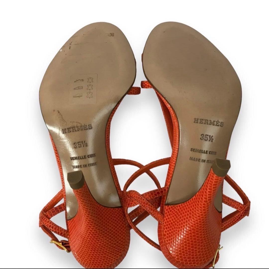 HERMES エルメス　リザードレザーストラップサンダル、ミュール35.5未使用