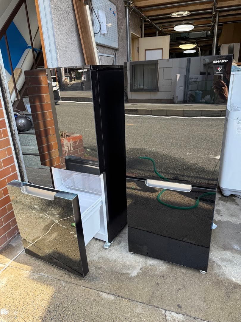 SHARP 2ドア冷蔵庫 黒