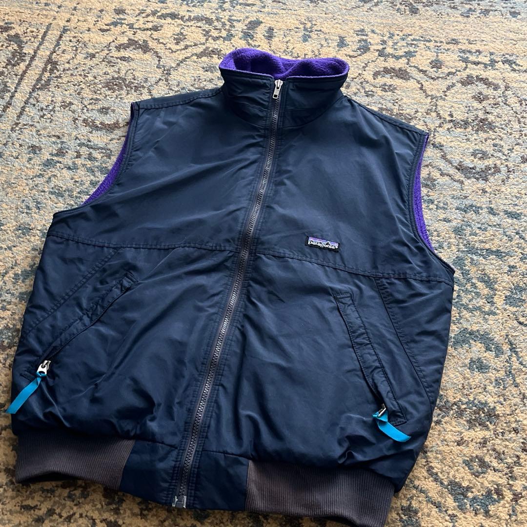 90s パタゴニア シェルドシンチラ ベスト ネイビー フリース 検 80s