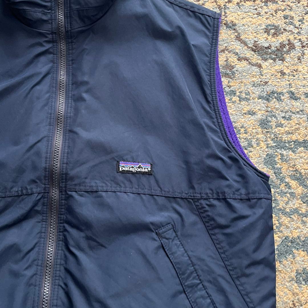 90s パタゴニア シェルドシンチラ ベスト ネイビー フリース 検 80s