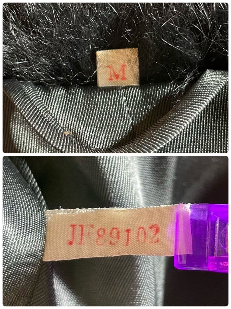 肉厚◎美品✨ブラックミンク 本毛皮 ミンクファーコート 貂 着丈76cm 黒