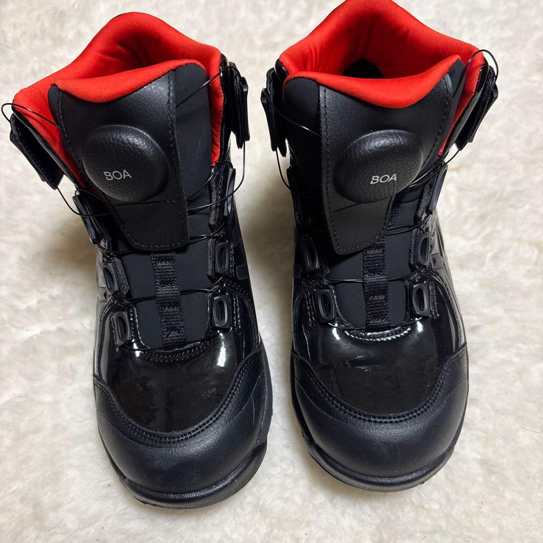 ASICS BOA安全靴 22.5cm ブラック/レッド