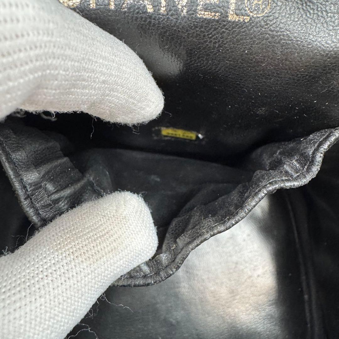 美品✨CHANEL バニティバッグ　オールレザー　ブラック　ココマーク　シール有