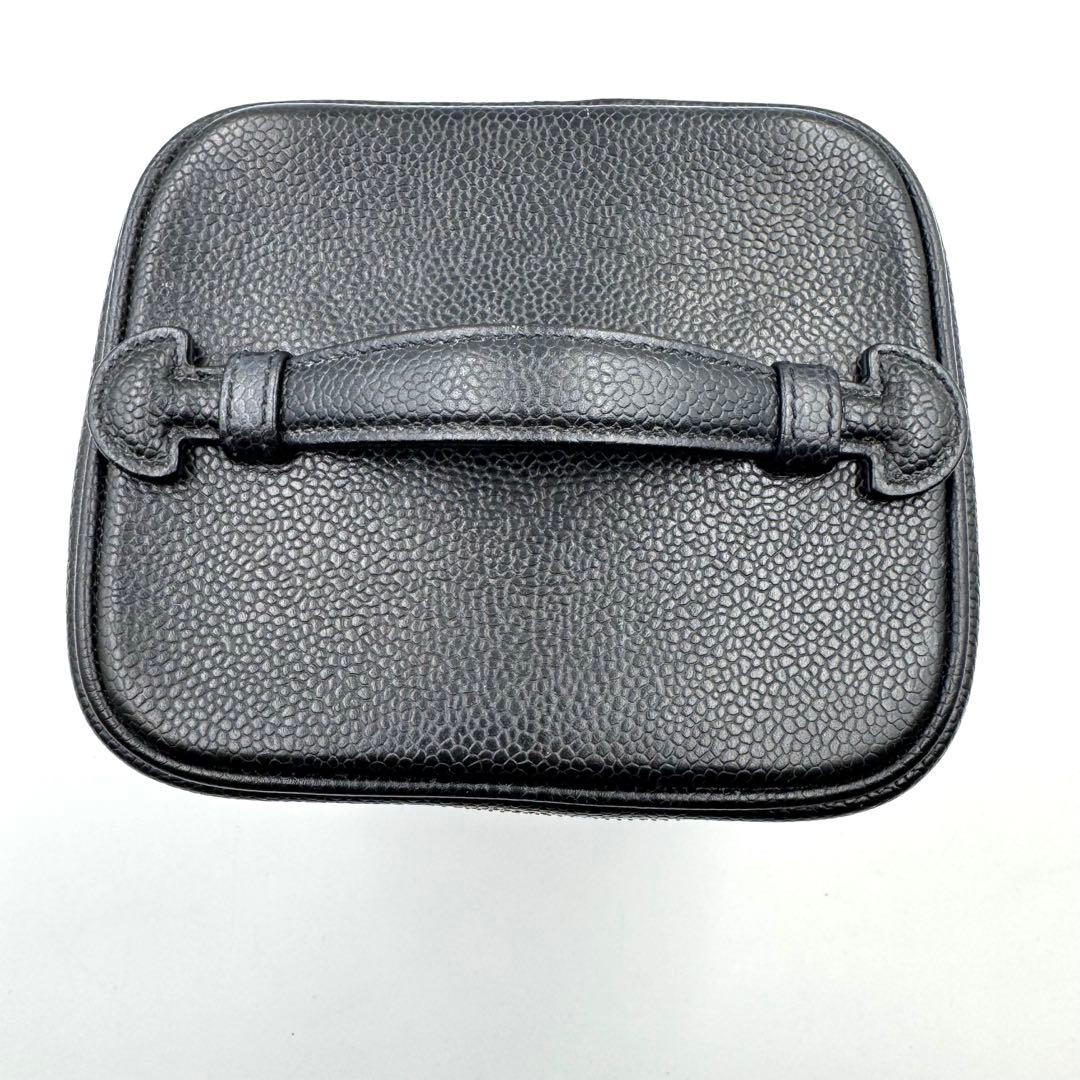美品✨CHANEL バニティバッグ　オールレザー　ブラック　ココマーク　シール有