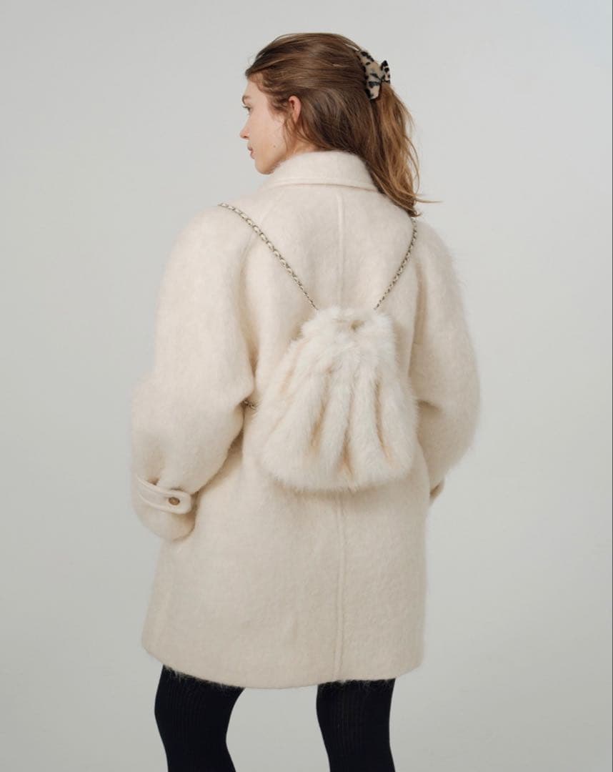 美品　The Barnnet ウール　シャギーコート　ホワイト