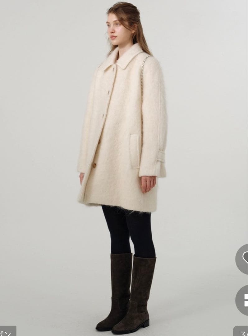 美品　The Barnnet ウール　シャギーコート　ホワイト