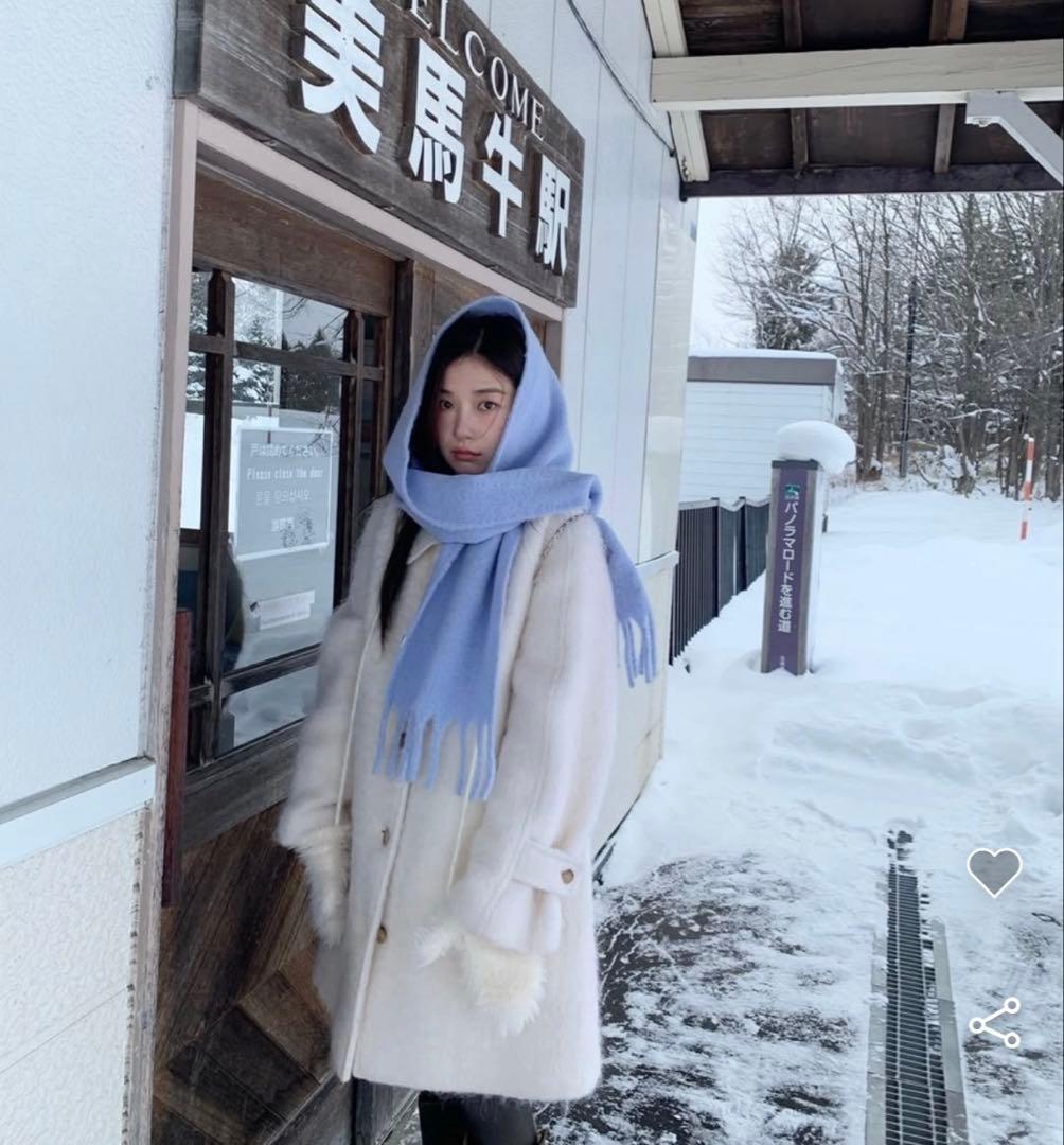 美品　The Barnnet ウール　シャギーコート　ホワイト