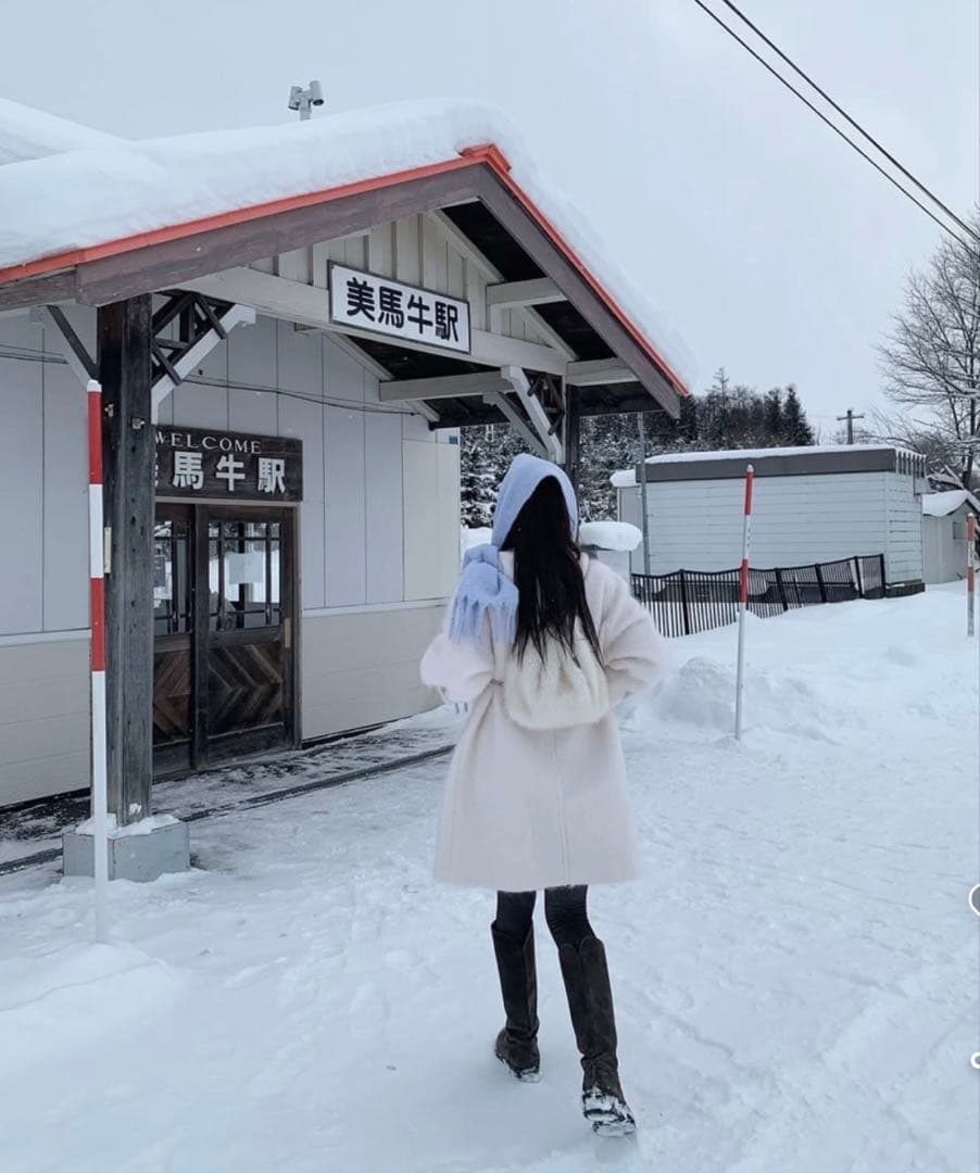 美品　The Barnnet ウール　シャギーコート　ホワイト