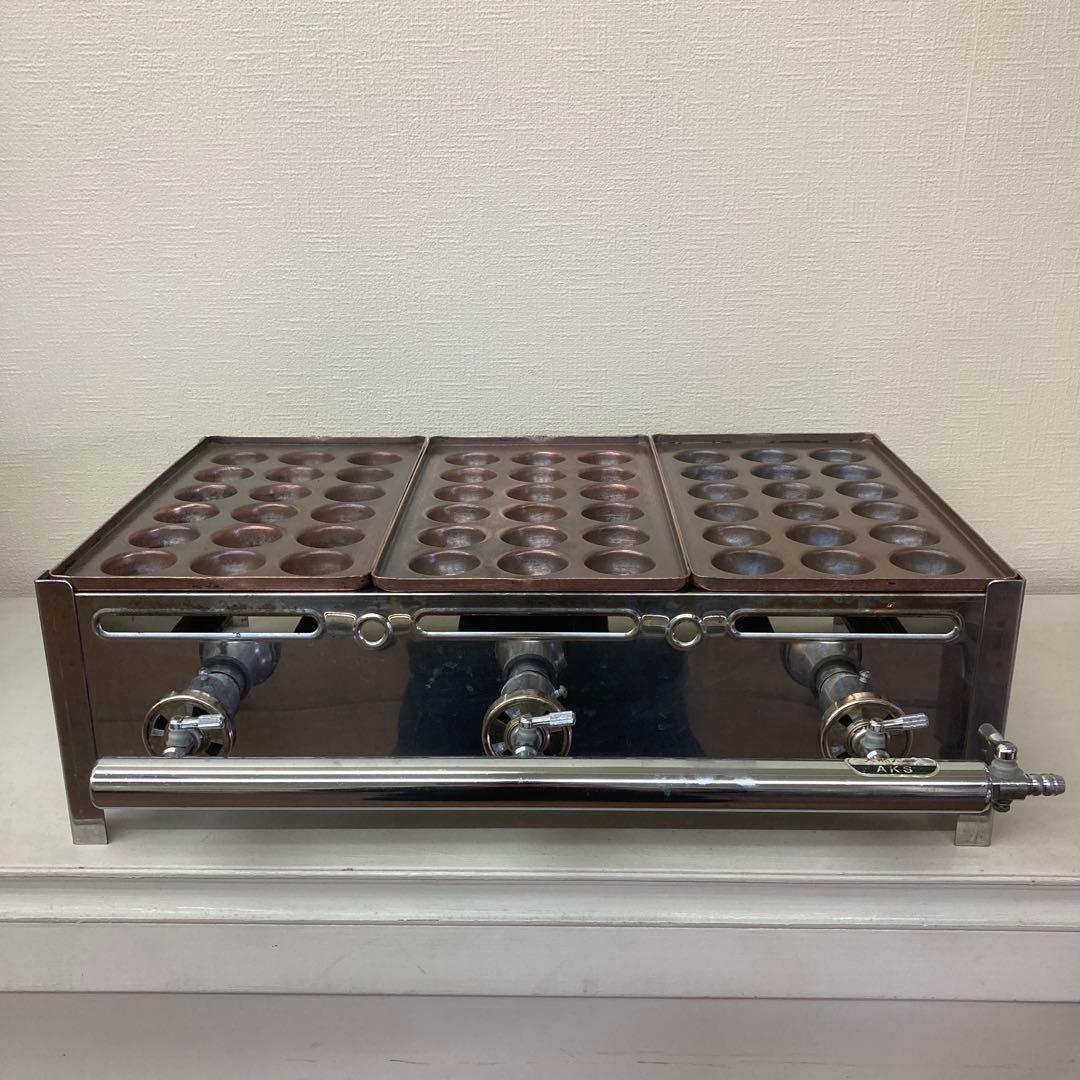 3連銅板たこ焼き器（18穴）