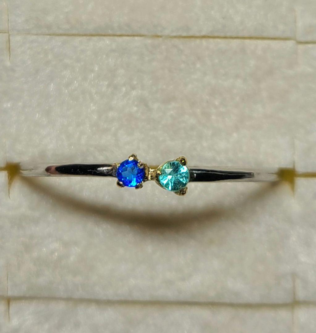 ネオンブルーの共演★バターリャパライバトルマリン&アウイナイト18金Pt900★