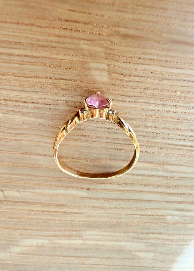 K18 18金 ハートモチーフ リング ゴールド 指輪 【刻印あり・重量記載】