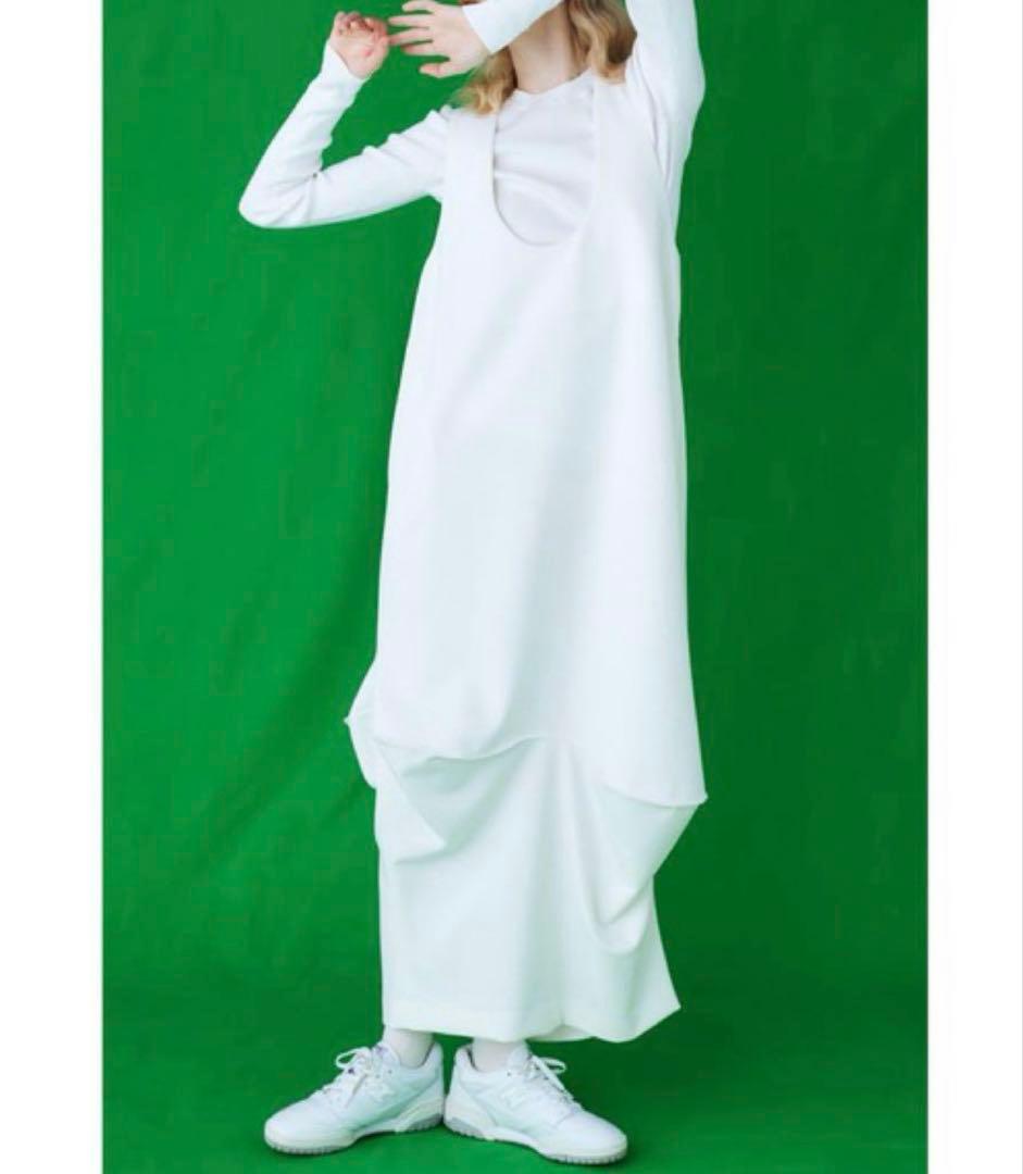 【現行】エンフォルド ダブルクロスカーブドレープドレス 24AW 変形 大人気