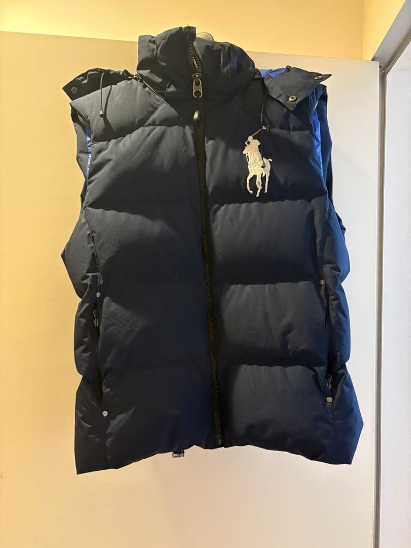 美品✨Polo Ralph Lauren フード付きダウンベスト M ネイビー