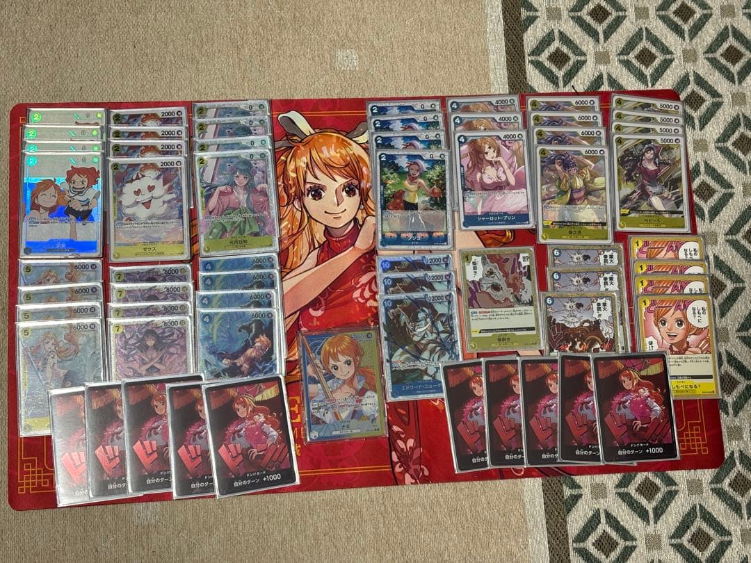 ワンピースカード 青黄ナミ デッキ 調整パーツ付き