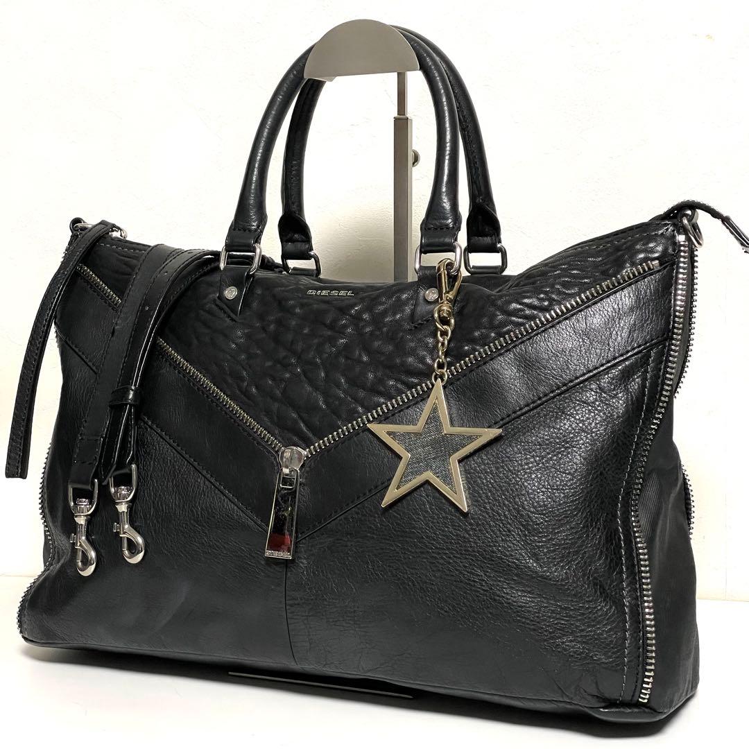 ✨極美品✨ DIESEL 2way ショルダーバッグ ジッパーデザイン A4収納