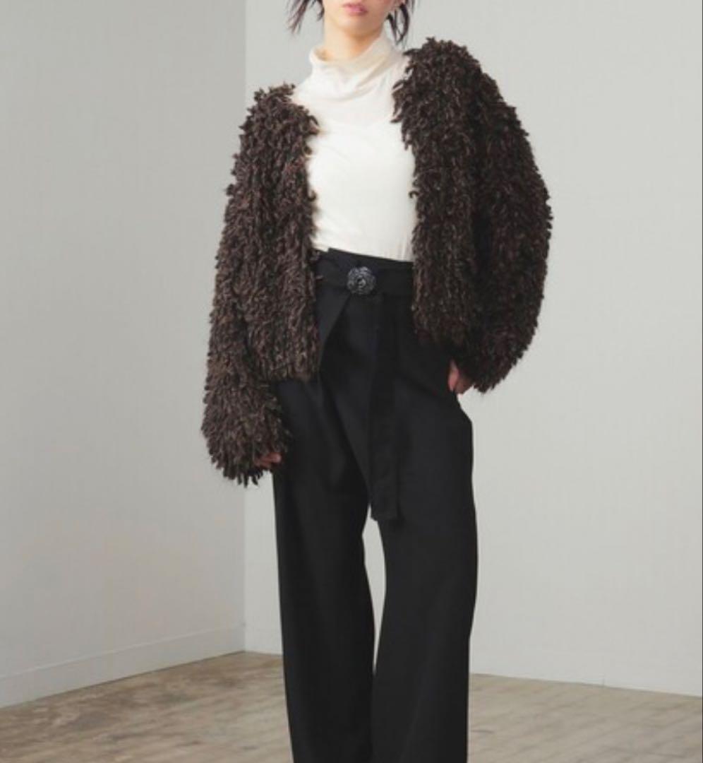 じ*ん様 【Ray BEAMS】ミックス ループ編み ニット ジャケット