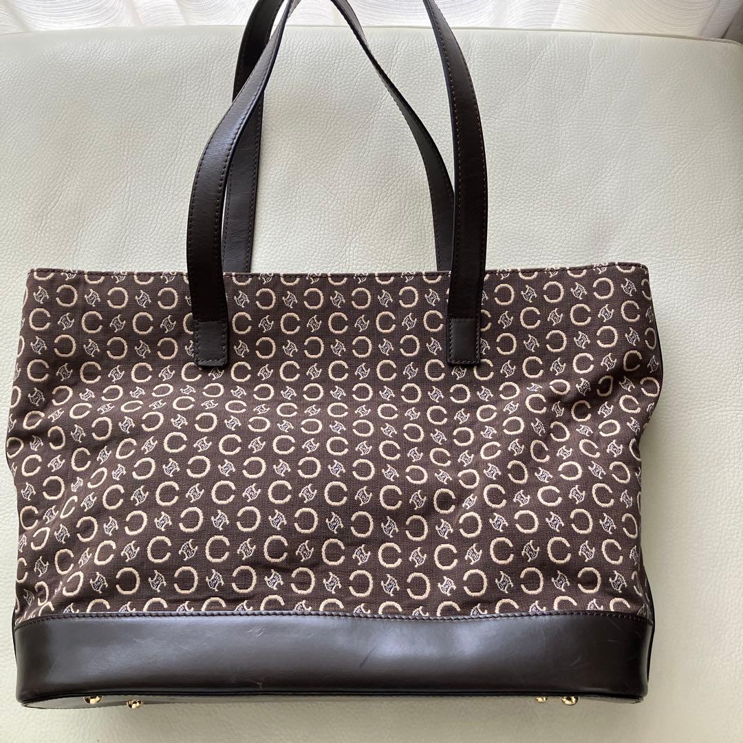 セリーヌ ロゴ ビジネスバッグ ダークブラウン