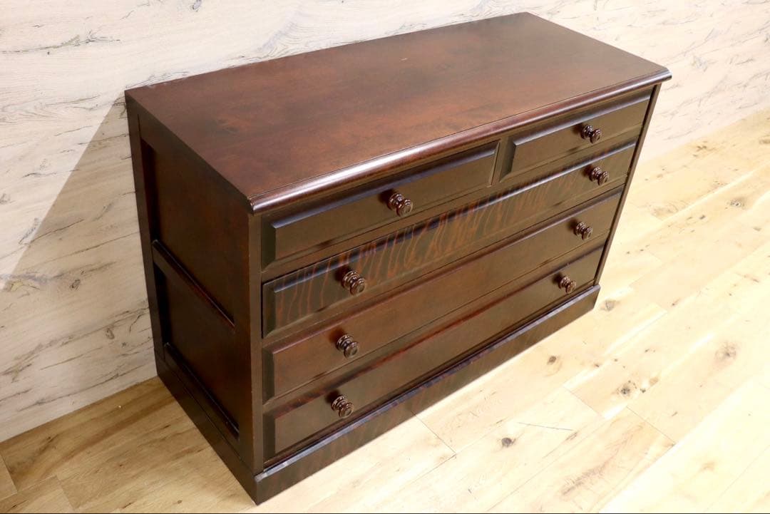 GMHK663○北海道民芸家具 4段チェスト 整理箪笥 収納家具 チェスト 樺材