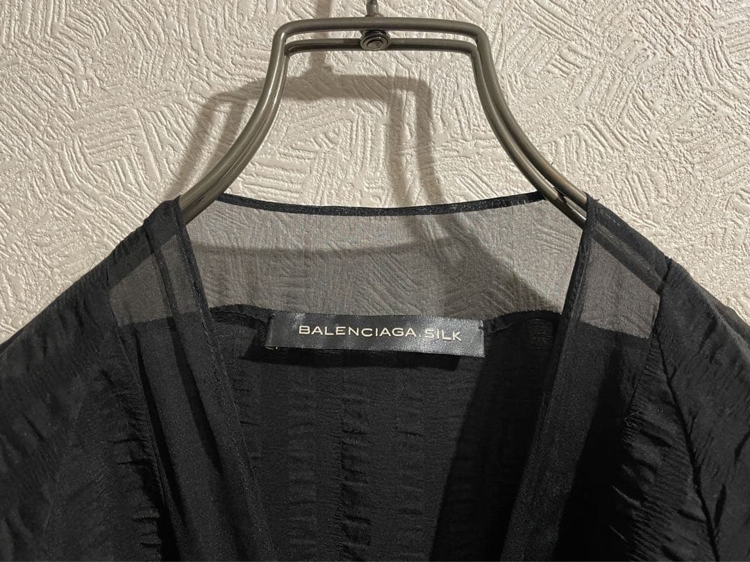 BALENCIAGA シアサッカー シフォン シルク ワンピース