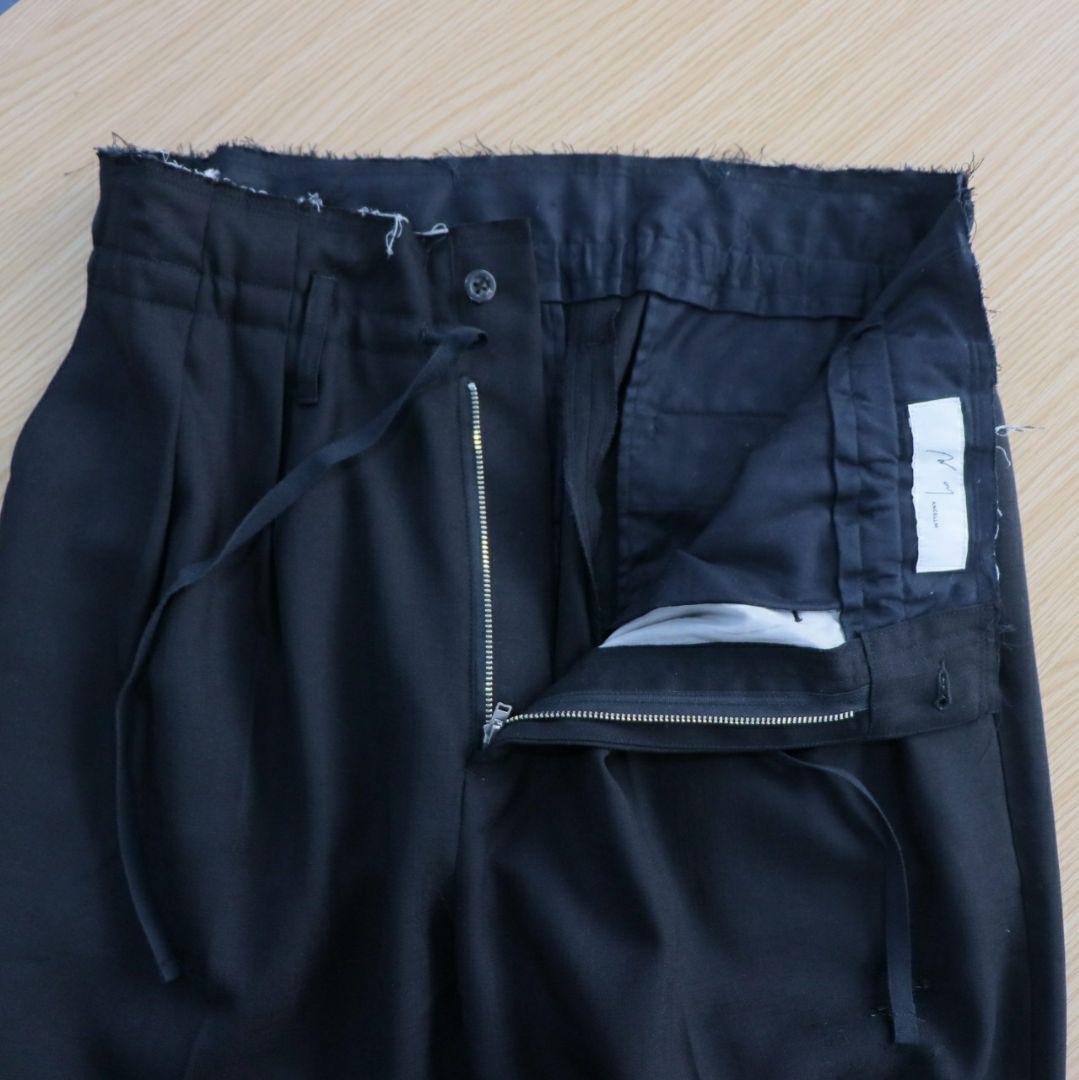 パンツ ANCELLM 25SS DAMAGE WOOL 2TUCK SLACKS