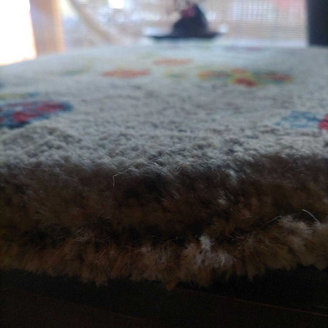 イラン シラーズ 手織り ギャッベ 花 ウール 円 草木染 チェアマット 丸