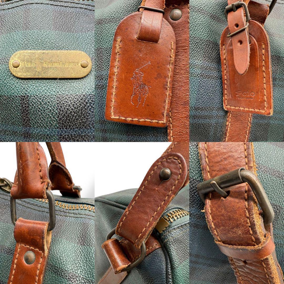 ポロ ラルフローレン ボストンバッグ PVC レザー 2way クロスボディ