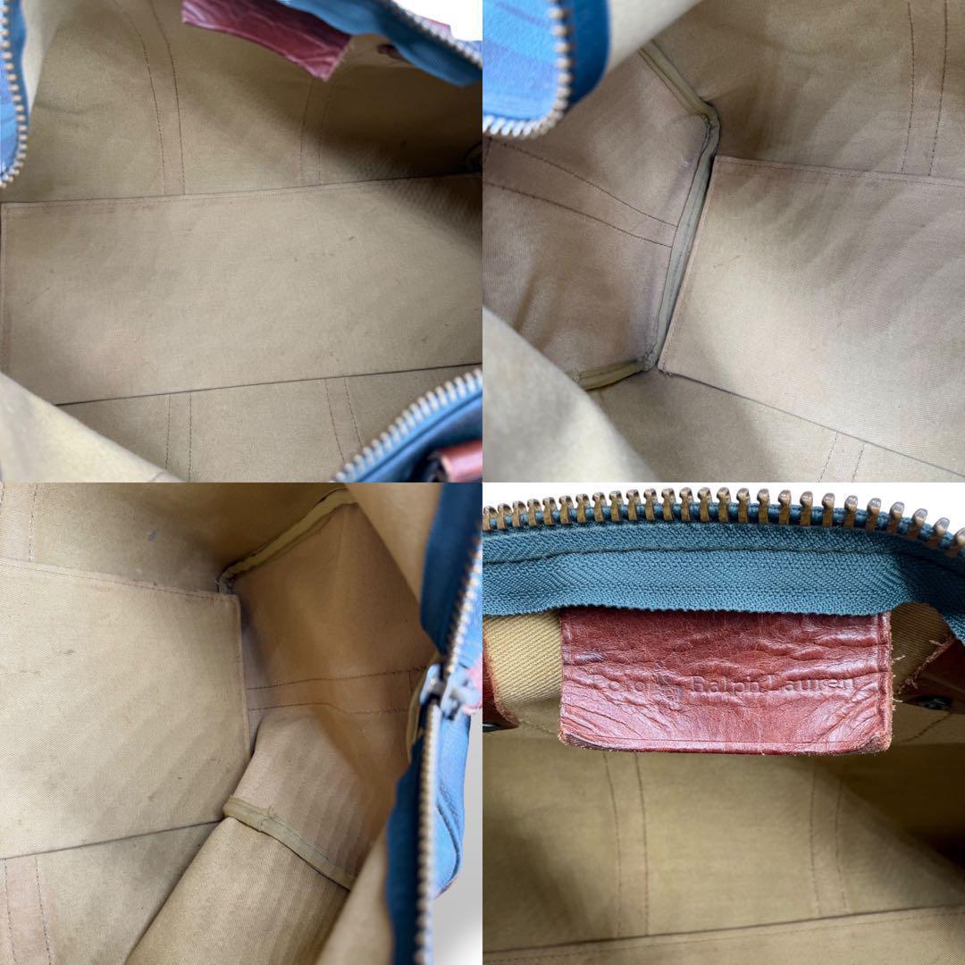 ポロ ラルフローレン ボストンバッグ PVC レザー 2way クロスボディ