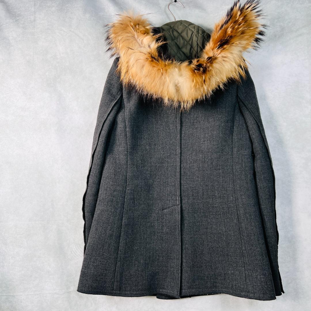 【ドルチェ＆ガッバーナ】Pコート リバー ダブル リアルファー ラクーン L