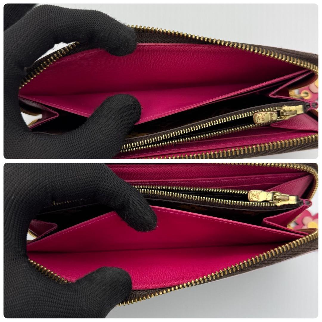 ルイヴィトン 長財布 ポルトフォイユ クレマンス モノグラム フラワー ブラウン