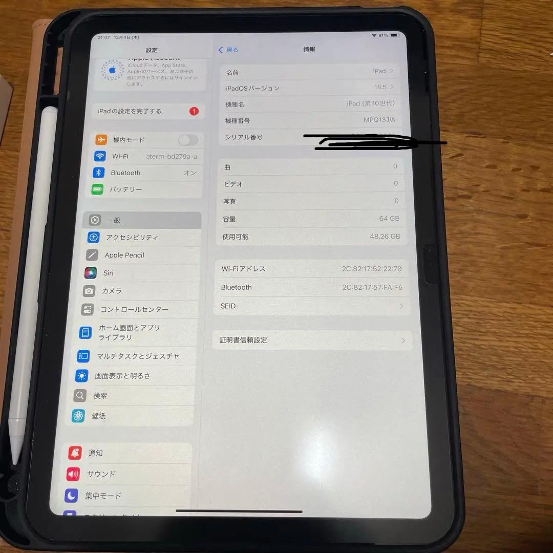 iPad 第10世代 64GB Wi-Fiモデル ブルー