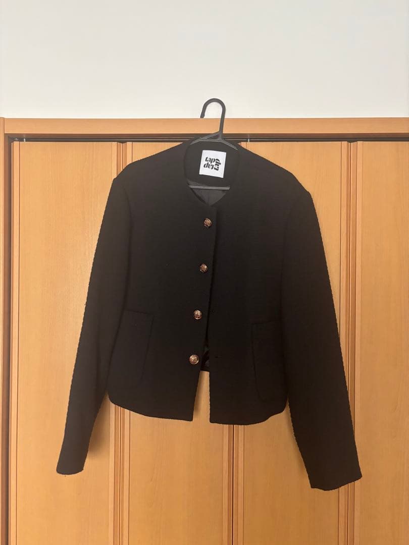 2plan フォールドツイードジャケット 黒