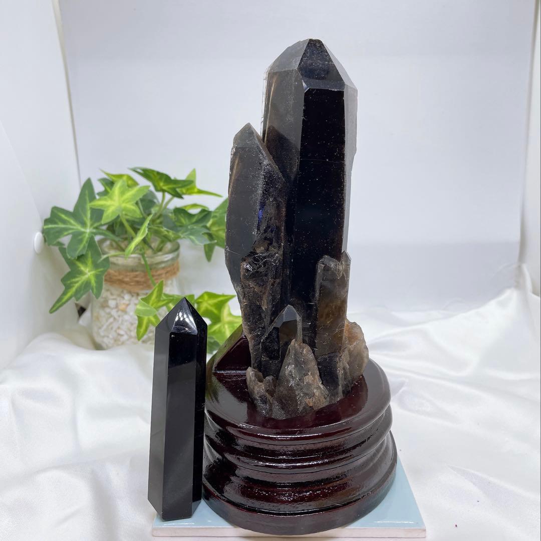 【天然石】チベット産 モリオン クラスター★ポイント★タワー★魔除★浄化