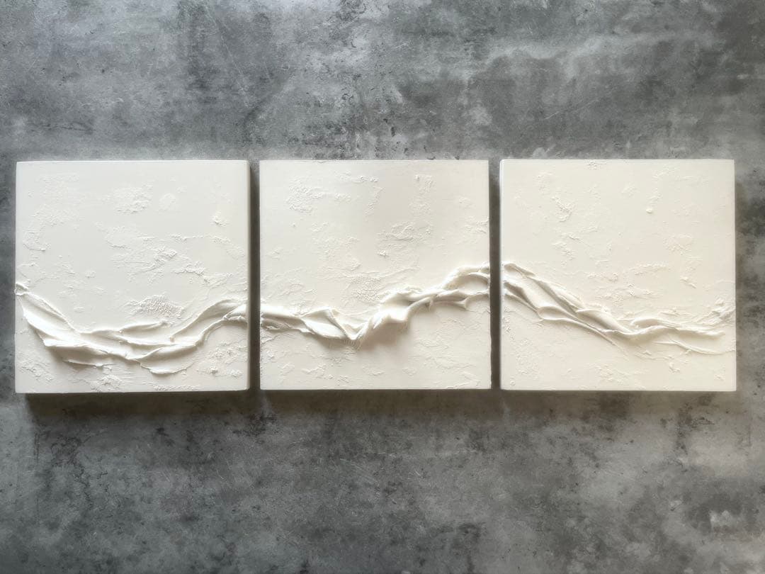 モダンアート　3枚セット　24×24㎝　テクスチャーアート　現代アート　抽象画
