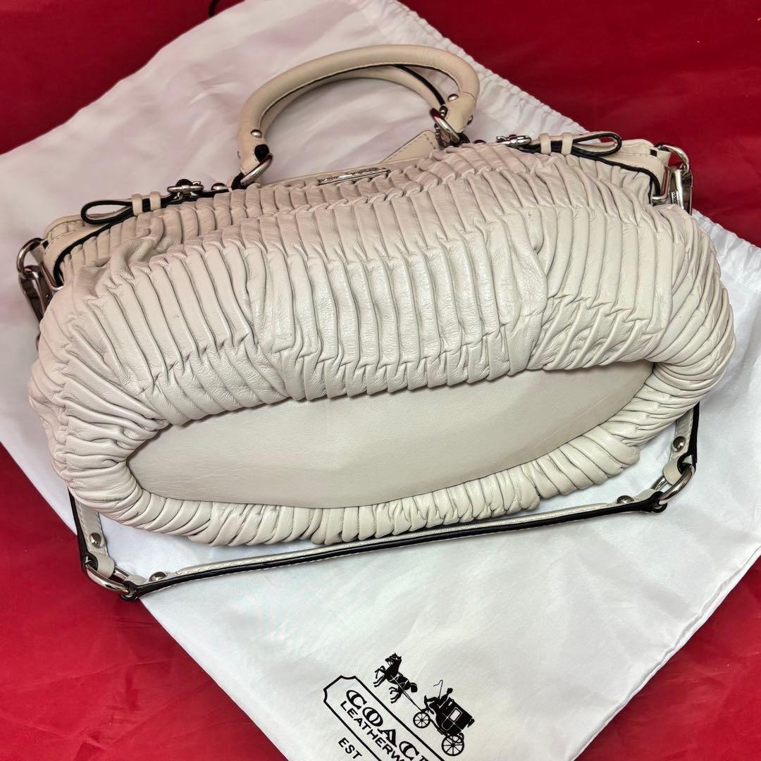 coach☆ギャザーレザー2wayショルダーバッグ 未使用