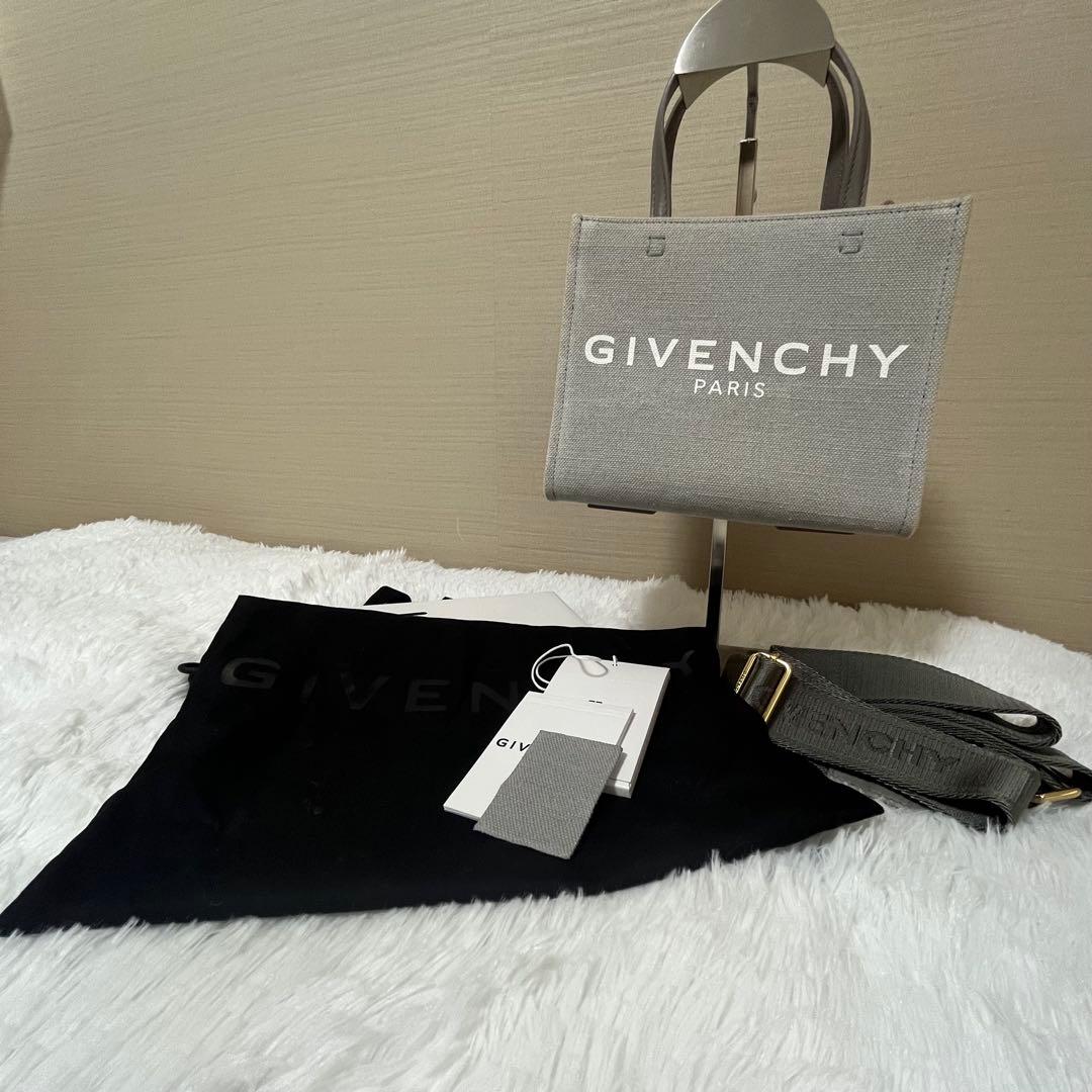 極美品 GIVENCHY ミニトートバッグ ショルダーバッグ グレー×ピンク