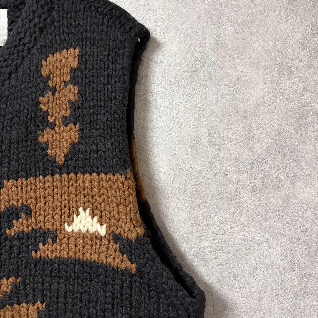 ADAWAS アダワス カウチン ダブル ジップ ベスト ウール 100%