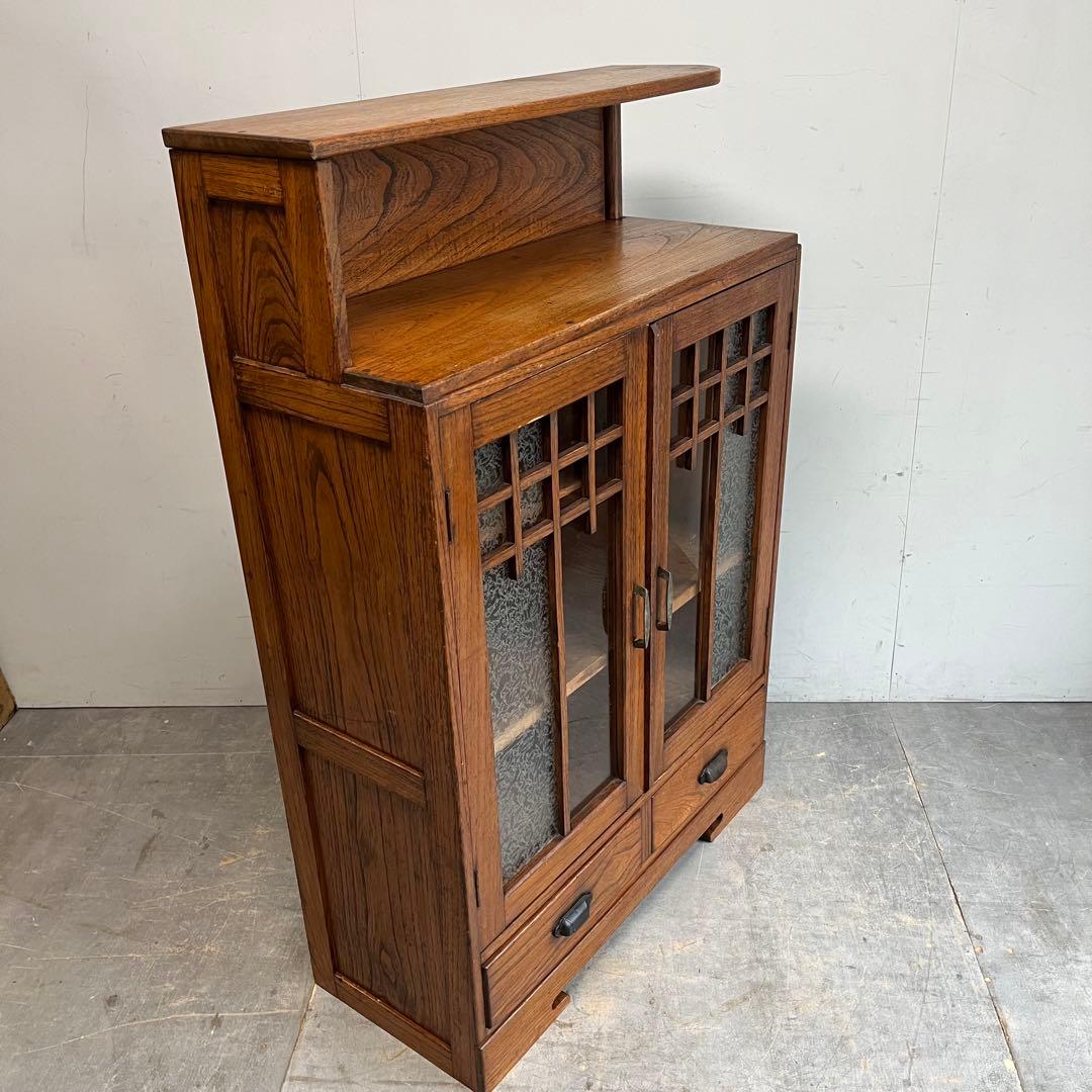 アンティーク ガラス戸棚 キャビネット 飾り棚 希少 z615