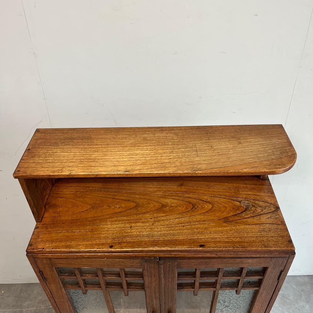 アンティーク ガラス戸棚 キャビネット 飾り棚 希少 z615