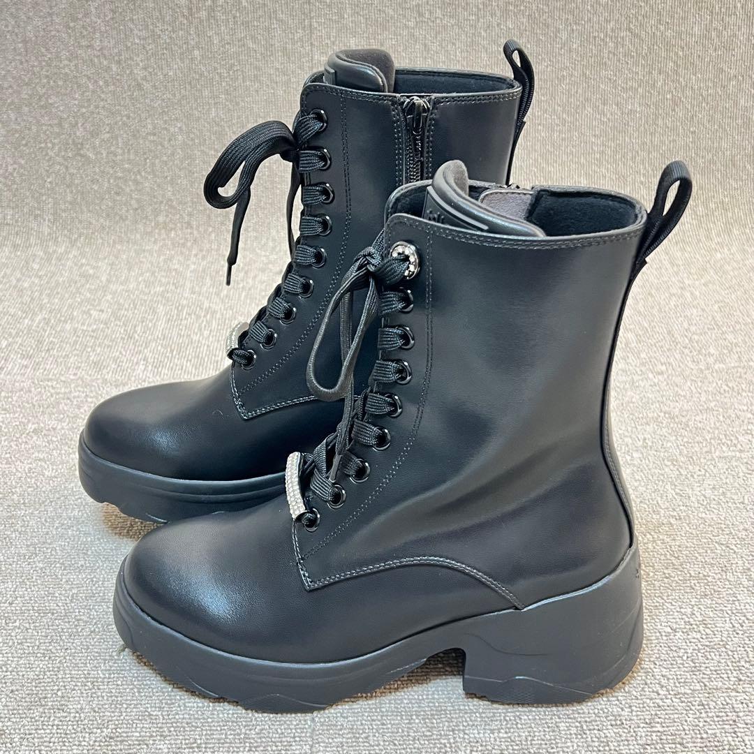 未使用品✨+diana サイドジップ レースアップブーツ 厚底 23.5㎝