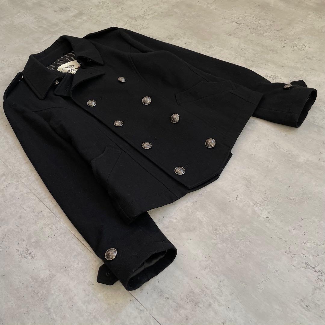 ナポレオンジャケット　銀ボタン　ブラック　黒　アメカジ　Y2K パンク　お兄系