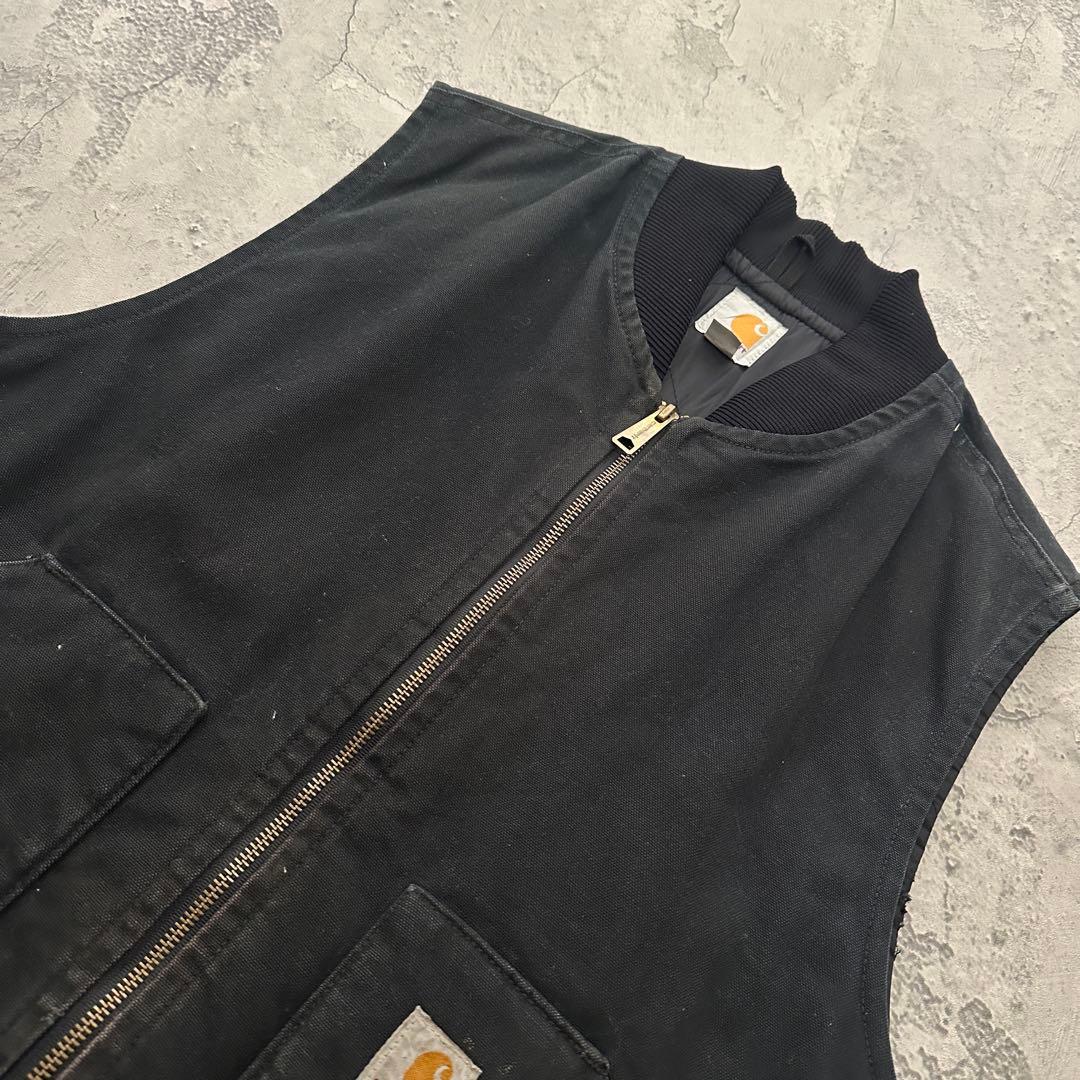 【Carhartt】カーハート（XL）ダックベスト＊フェード＊BLK＊