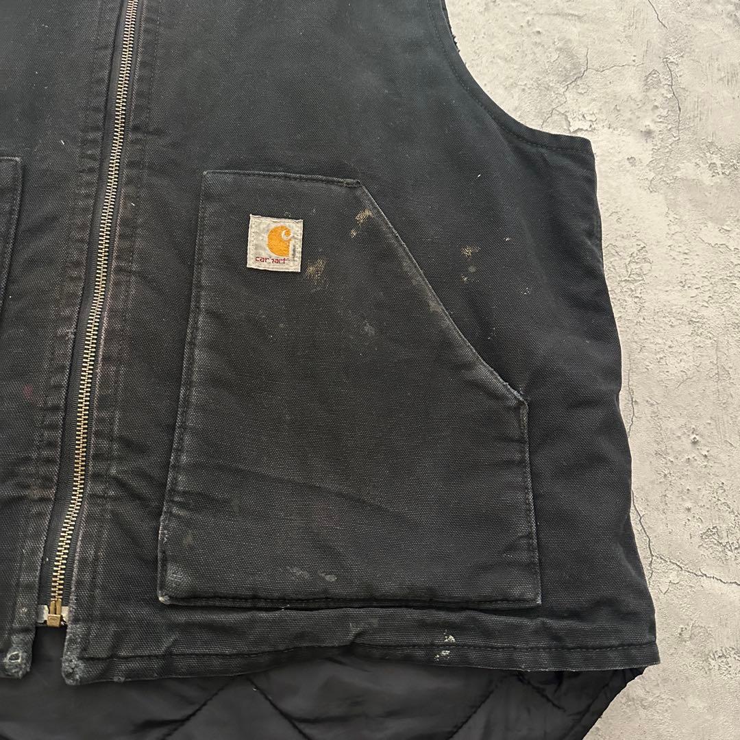 【Carhartt】カーハート（XL）ダックベスト＊フェード＊BLK＊