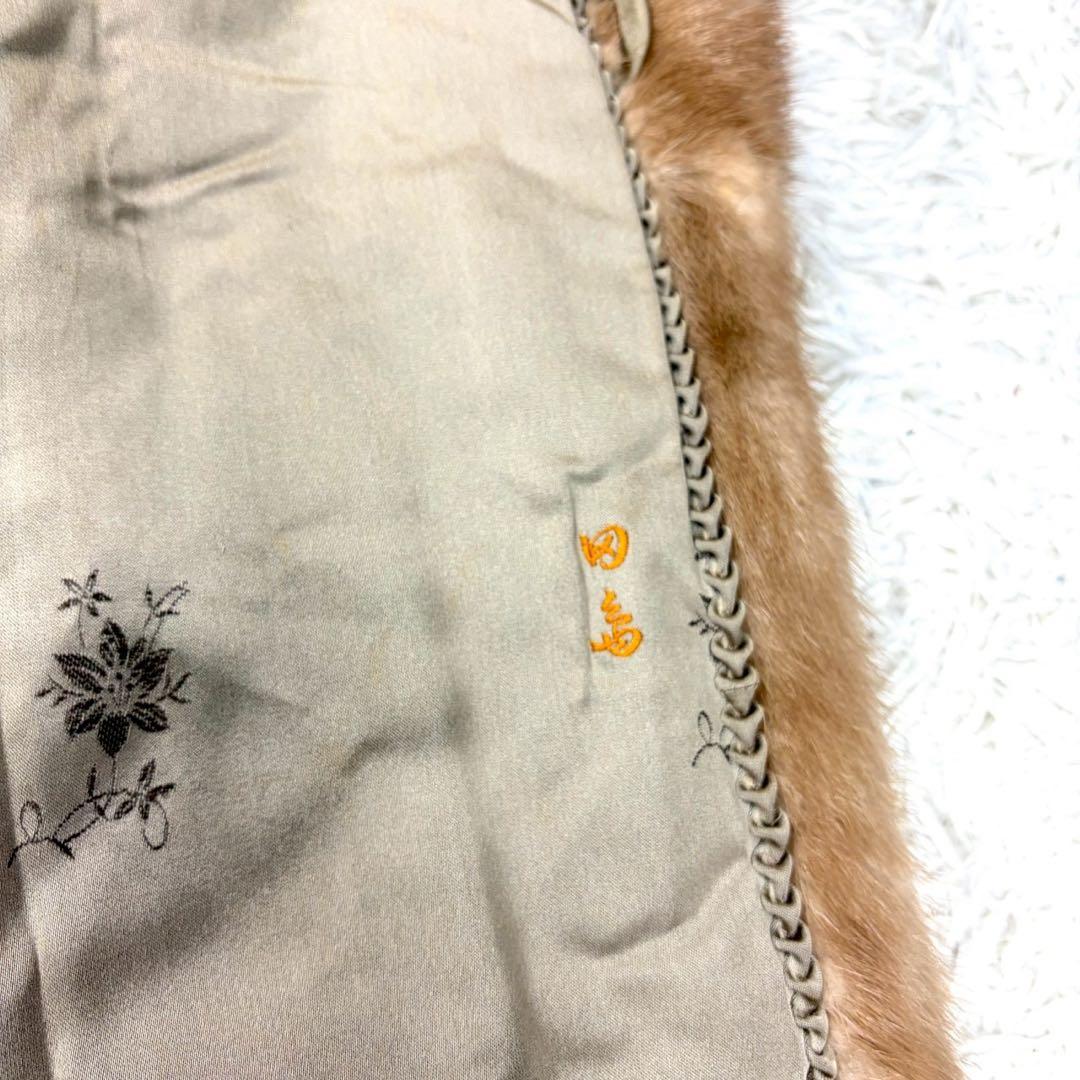 パステルミンク 本毛皮 コート リアルファー Lサイズ相当