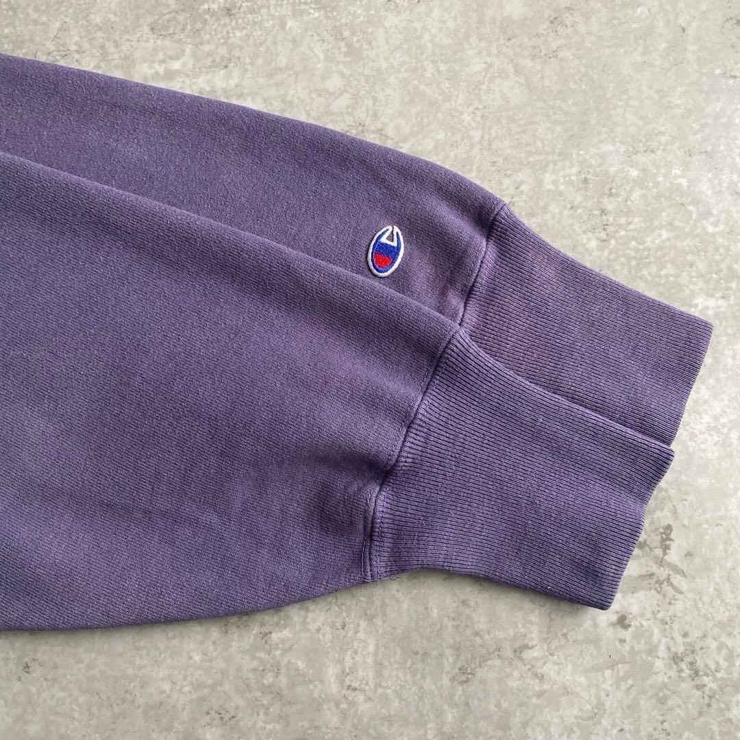 レアカラー90sチャンピオン目付き無地リバースウィーブUSA製モックネックL