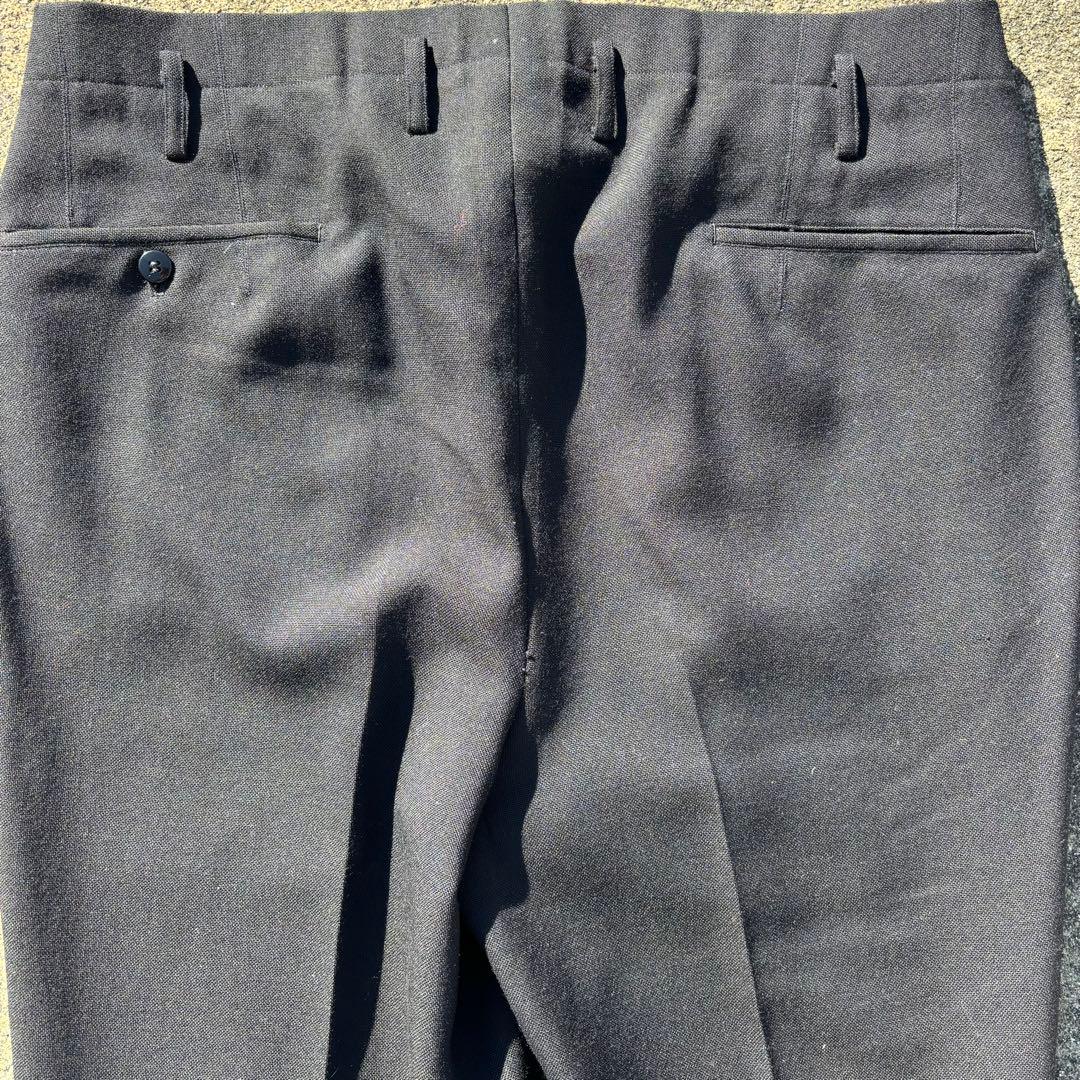 50s60s usa製　ウールギャバスラックス　ワイドスラックス　極太　ブラック