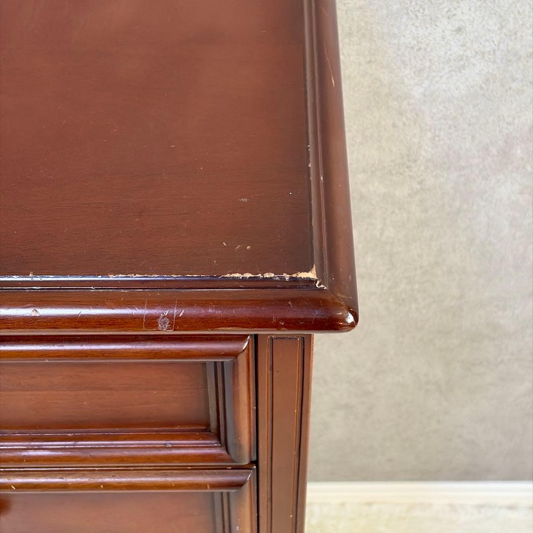 アンティーク調 5段チェスト 天然木 収納棚 コンソール クラシック レトロ