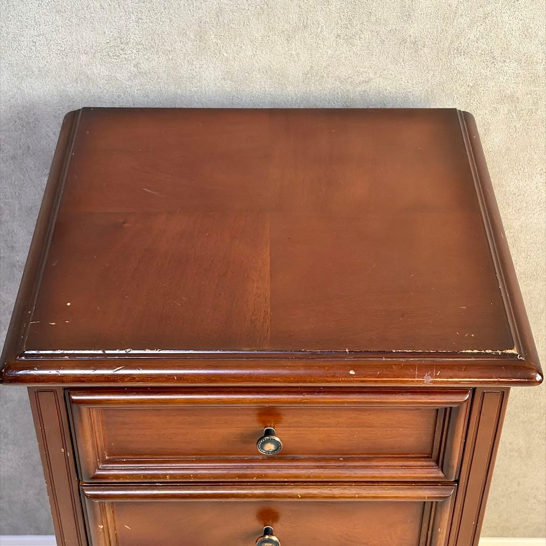 アンティーク調 5段チェスト 天然木 収納棚 コンソール クラシック レトロ