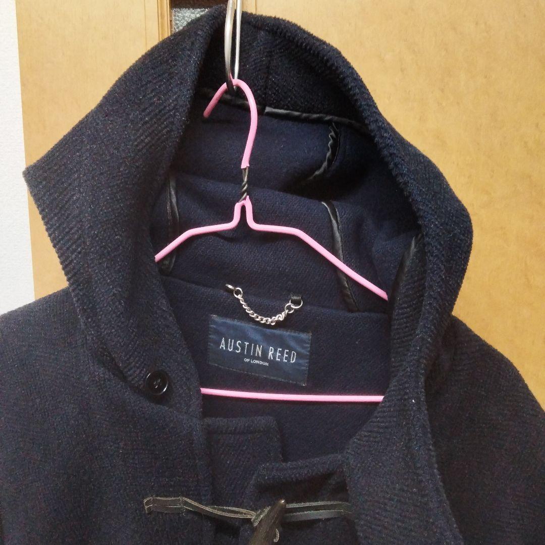 ★【ムーアブルック生地】英国製 オースチンリード 黒 ダッフルコート サイズL